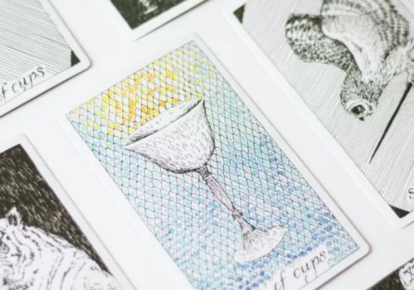 Tarot cards and candlelight
