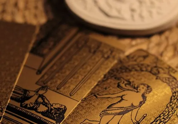 Tarot cards and candlelight