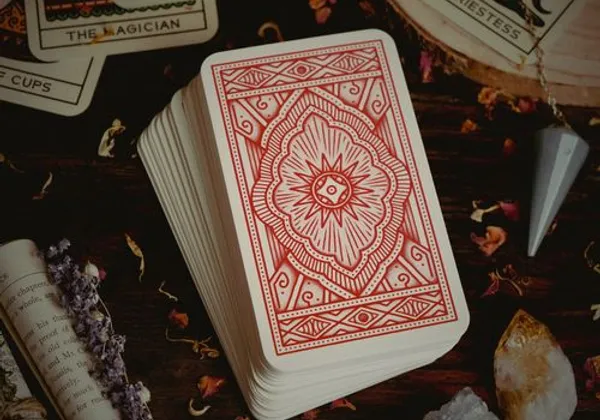Tarot cards and candlelight