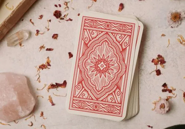 Tarot cards and candlelight