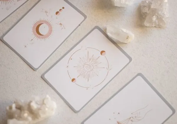Tarot cards and candlelight